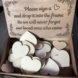 HULIANFU New Wooden Heart-shaped Guest Drop Box 60 Hearts Box Anniversary Signature Guest Books Wedding Message Box Gift
