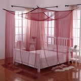 HULIANFU Mosquito Net Sexy For Queen/King Bed Grace Purple Elastic Canopy Home Prevent Insect Four Door Simple Square Black Outdoor Net