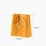 HULIANFU Nordic Creative Shopping Basket ceramic Vase Bag Decoration Simple Dried Flower Arrangement Vase Table Decoration