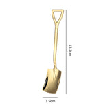 HULIANFU Shovel Spoon Stainless Steel Teaspoon For Coffee Spoon Fruit Ice Cream Dessert Scoop Kitchen Accessories Wedding Christmas Gift