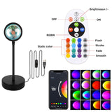 HULIANFU Tuya Smart Sunset Lamp Night Light Sunset Projector Smart Life APP Remote Led Lights Room Decoration Photography Birthday Gift