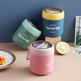 HULIANFU Thermal Lunch Box Food Container With Spoon PP Material Vacuum Cup Soup Cup Portable Insulated Breakfast Tableware