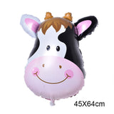 HULIANFU Jungle Cartoon Animal Balloon Rabbit Fox Penguin Hippo Tiger Crocodile Aluminum Foil Balloon Zoo Party Children  Toy