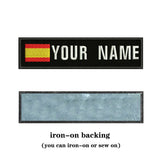 HULIANFU National Flag 10X2.5cm Embroidery Custom Name Text Patch Stripes Badge Iron On Or Sew On Or Velcros Patches For