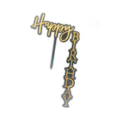 HULIANFU New Creative Brittany Acrylic Cake Topper Gold Black Rose Gold Reunion Cake Topper for Peoples Activity Party Cake Decorations