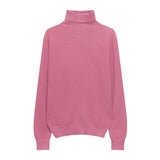 Hulianfu Winter High Quality Wwomen's Wool Sweater Solid Color High-neck Pullover Long-sleeved Knit Top