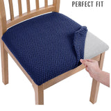 HULIANFU Removable Dining Chair Seat Cover Jacquard Dining Chair Covers Stretch Seat Cushion Slipcover for Dining Room Kitchen Chairs