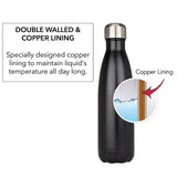 HULIANFU Travel Drinking Kettle Outdoor Sport Water Bottle 500ml Double Wall Stainles Steel Thermos Cup Leakproof Insulated Vacuum Flask