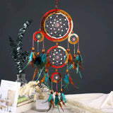 HULIANFU NEW Creative all handmade five-ring dream catcher pendant living room bedroom decoration wall hanging beautiful Hanging ornament