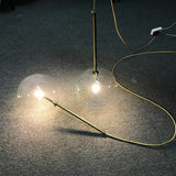 HULIANFU Nordic Modern Pendant Lamp Fixture Clear Glass Lampshade Bedroom Hanging Lights Dining Restaurant Decor Suspension Lustre