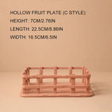 HULIANFU Nordic Creative HOLLOW Resin Fruit Tray Home Living Room Porch Desktop Fruit Plate Snack Candy Bowl Furnishings Crafts