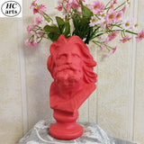 HULIANFU W&amp;G Nordic Vase Home Decor Vase Creative Human Head Portrait Flower Vases Room Decoration Resin David Flower Vase Room Decor