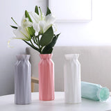 HULIANFU Nordic Style Flower Vase Living Room Decoration Ornaments Modern Origami Plastic Vases Pot for Flower Arrangements Home Decor