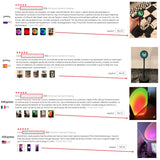 HULIANFU Sunset Lamp USB Projection Rainbow Atmosphere Night Light Sunset Lamp Bedroom Room Decoration Background Wall LED Table Light
