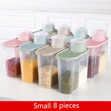 HULIANFU PP Food Storage Box Plastic Clear Container Set with Pour Lids Kitchen Storage Bottles Jars Dried Grains Tank 1.9L-2.5L H1211