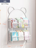 HULIANFU Simple Metal Bookshelf Iron Art Furniture Children  Picture Books Storage Rack Save Space Wall Hanging Shelf Bookcase Bedroom