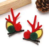 HULIANFU  1/2pcs Cute Deer Ear Hairpins Christmas Barrettes Hair Decorationd Beautiful Deer Antlers Hair Clips Hair Accessories Girls Gift