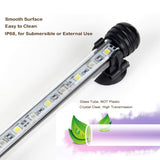 HULIANFU Waterproof LED Aquarium Lights Fish Tank Light Bar Blue/White 19/29/39/49CM Submersible Underwater Clip Lamp Aquatic Decor EU