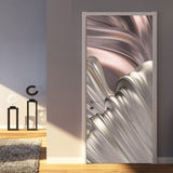 HULIANFU  PVC Self-Adhesive Waterproof Door Sticker Modern Light Luxury 3D Golden Abstract Wallpaper Living Room Bedroom 3D Door Murals