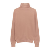 Hulianfu Winter High Quality Wwomen's Wool Sweater Solid Color High-neck Pullover Long-sleeved Knit Top