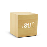 HULIANFU USB/AAA  Clocks LED Wooden Alarm Clock Watch Table Voice Control Digital Wood Despertador Electronic Desktop Table Decor