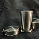 HULIANFU Portable Stainless Steel  Coffee Mug Foldable Cup 75ml/150ml/250ml Outdoor Travel Collapsible Telescopic  Hiking Camping Water