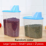 HULIANFU PP Food Storage Box Plastic Clear Container Set with Pour Lids Kitchen Storage Bottles Jars Dried Grains Tank 1.9L-2.5L H1211