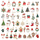 HULIANFU 2023 96 Christmas Enamel Dripping Alloy Diy Jewelry Accessories Santa Claus Snowman Bell Earrings Bracelet Small Pendant