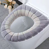 HULIANFU Winter Warmer Toilet Seat Cover Mat Bathroom Toilet Pad Cushion with Handle Thicker Soft Washable Closestool Warmer Accessories