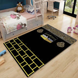 HULIANFU Muslim Prayer Non-slip Carpet Room Mat Square Removable Kitchen Bathroom Floor Waterproof Carpet Mat Bedroom Furry Carpet Tapis