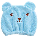 HULIANFU New Dry Hair Cap Towel Strong Absorbing Cute Bear Hat Quick-dry Cartoon Head Wrap Soft Shower Cleaning Supplies Home Hair Drying