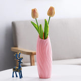 HULIANFU Nordic Style Flower Vase Living Room Decoration Ornaments Modern Origami Plastic Vases Pot for Flower Arrangements Home Decor