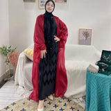 hulianfu Summer Eid Djellaba Abaya Dubai Shiny Soft Puff Sleeves Muslim Dress Silky Abaya Dubai Turkey Muslim Dress Islam Abayas WY800
