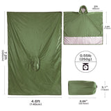 HULIANFU Portable Multifunctional 3 In 1 Rain Coat Hiking Camping Raincoat Poncho Mat Awning Durable Outdoor Activity Rain Gear Supplie