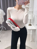 Hulianfu Sexy Shirt Women T-Shirt Long Sleeve Korean Style Slim Basic Elasticity Tshirt Top Womens Clothing T Shirt Femme