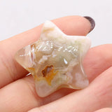 HULIANFU Natural Stone Amethyst Powder Crystal Star Shape Mineral Specimen Gemstone Agate Fish Tank Jewelry Home Decoration Ornaments