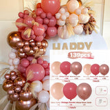 HULIANFU Macaron Pink Balloon Garland Arch Kit Wedding Birthday Party Decoration Kids Globos Rose Gold Confetti Latex Ballon Baby Shower