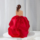 HULIANFU New Back Silk Gauze Skirt Happy Mothers Day Cake Topper Girl Birthday Cake Decoration Party Supplies Cake Decorating Tools