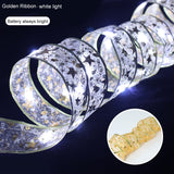 HULIANFU Ribbon Fairy Light Christmas Decoration Christmas Tree Ornaments  For Home  Bows String Lights Navidad Natal New Year 2023