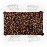 HULIANFU Retro Coffee Pattern Tablecloth Waterproof Dining Table Wedding Decoration Party Rectangular Tablecloth Home Kitchen Manteles