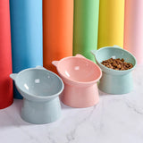 HULIANFU New Cat Bowl High Foot Dog Bowl Neck Protector Cat Pet Food Water Bowl Anti-overturning Binaural Pet Feeding Cup Pet Feeder Bowl