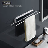 HULIANFU Toilet Towel Rack Towel Bar Bath Towel Holder Suction Wall-mounted Bathroom Shelf Free Punching Toilet Pendant Storage Rack