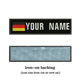 HULIANFU National Flag 10X2.5cm Embroidery Custom Name Text Patch Stripes Badge Iron On Or Sew On Or Velcros Patches For