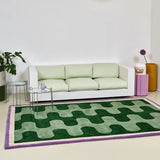 HULIANFU Retro Living Room Coffee Table Carpet Checkerboard Modern Light Luxury Bedroom Bedside Rugs Home Plush Cloakroom Decorative Rug