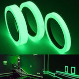 HULIANFU Reflective PET Glow in The Dark Green Luminous Emergency Lines Security Home Decorations PVC Tape Night Vision Warning Tape