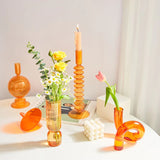HULIANFU Nordic Glass Vase Small Glass Vases Flower Arrangement Home Decoration Accessories Modern Living Room Glass Ornament