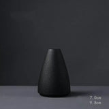 HULIANFU New Black Ceramic Small Vase Home Decoration Crafts Tabletop Ornament Simplicity Japanese-style Decoration