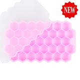 HULIANFU SILIKOLOVE Honeycomb Ice Cube Trays Reusable Silicone Ice cube Mold BPA Free Ice maker with Removable Lids