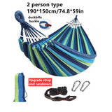 HULIANFU Outdoor Hammock Portable Garden Hammock Sports Home Travel Camping Swing Canvas Stripe Hang Bed Hammock Double Single People