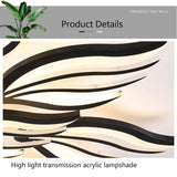 HULIANFU Modern LED Ceiling Lights Dimmable Bedroom Chandelier Lamp Flower-Shape Design With Remote Control Study Hotel Ceiling Lamps